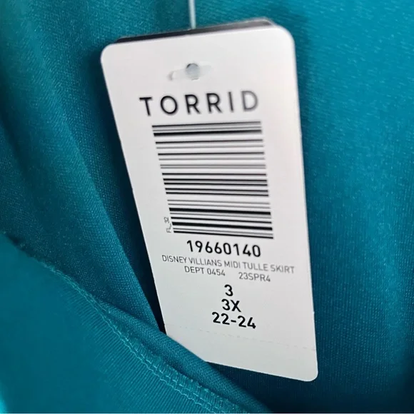 TORRID x DISNEY VILLAINS Green Tulle Graphic Pull On Waist Lined Skirt Size 3X - Picture 6 of 9